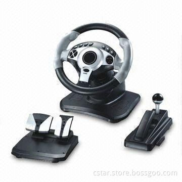 Steering Wheel for Sony's PS2/PS3 Game Consoles, Adjustable Tilting Angle, 180° Steering Angle